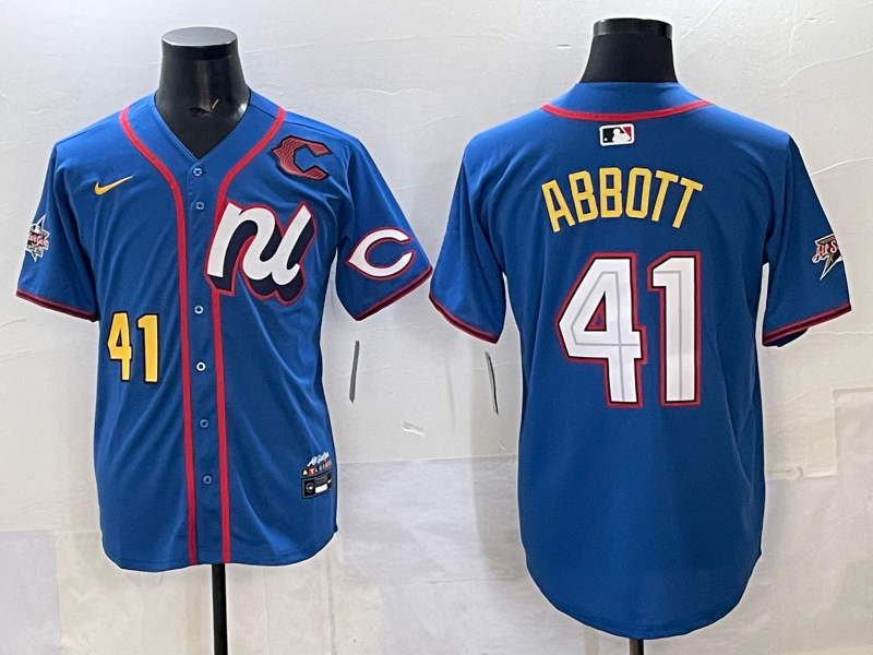 Men 2025 Cincinnati Reds #41 Abbott blue Nike MLB All Star jersey style ->youth mlb jersey->Youth Jersey